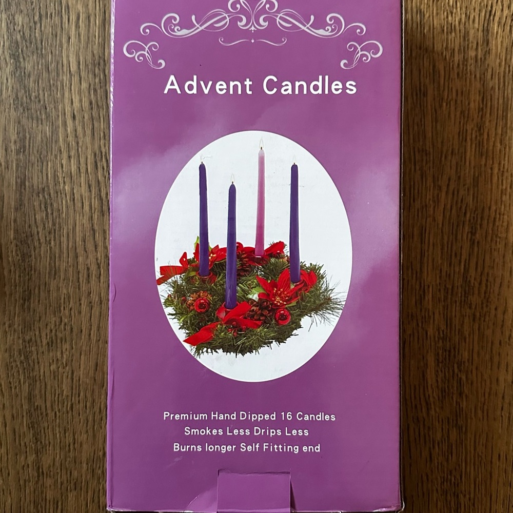 Advent Candles Set - Purple and Pink